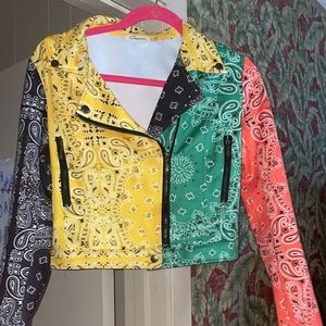 Multi- colored Bandanna Jacket